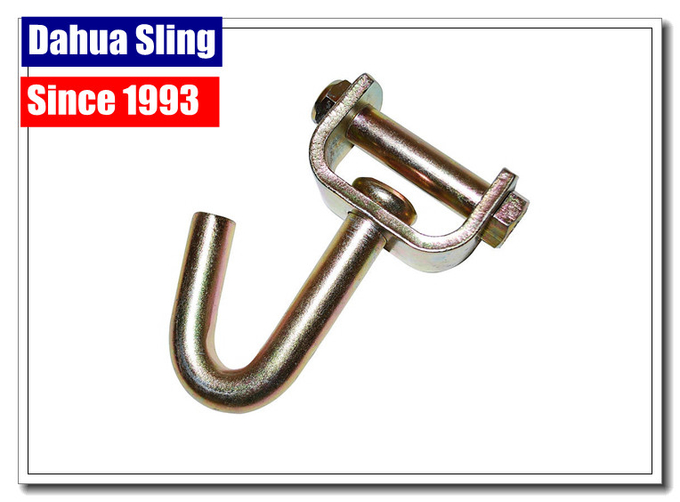 Welded Double Ratchet Strap J Hook , Tow Strap Hooks  6mm / 7mm 4