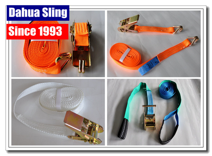 Commercial Recovery Ratchet Straps , High Tensile Motorcycle Tie Down Straps 0