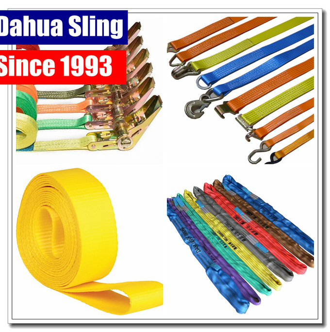 Endless Lifting Straps Seat Belt Type , Round Webbing Sling For Roof Trusses 2