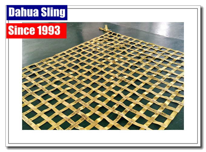 Yellow Cargo Carrier Net , Cargo Lifting Nets For Construction Safety Protection 0