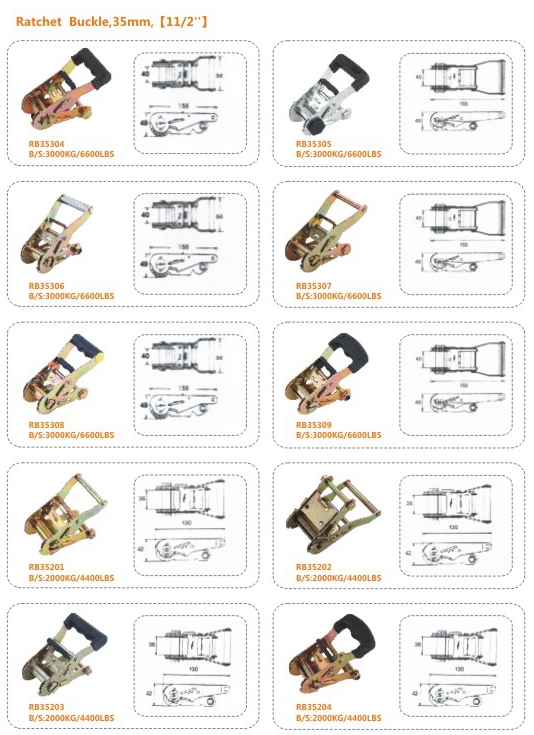 2 inch 2000kgs Ratchet Strap Parts Buckle For Tie Down Straps 0