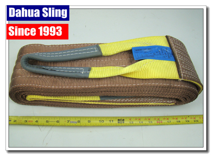 Light Duty Flat Lifting Slings Industrial Lifting Belt 4800 Lb Basket Capacity 1