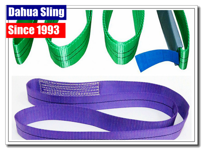 Timber Industry Soft Lifting Slings , Reuseable Cargo Lifting Belt 2 Mtr X 1 Ton SWL 9