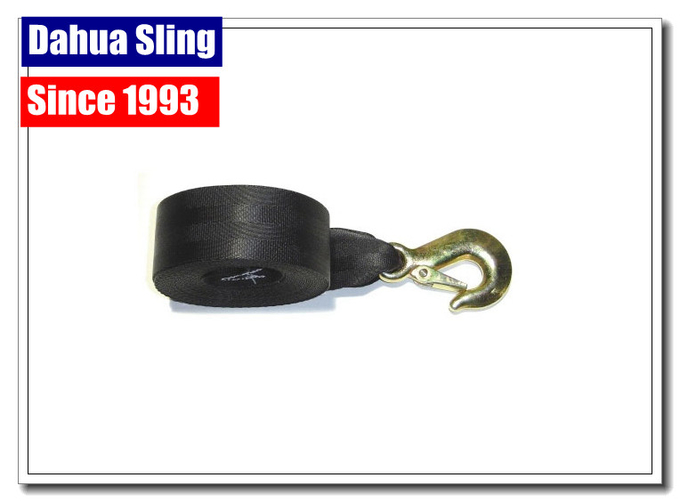 20000Lb Yellow Tow Strap , Winch Extension 12 TON 4WD Tow Strap With Hooks 0