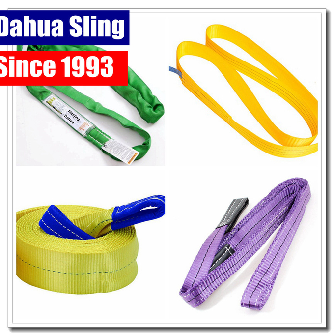 Foldable Safety Red Lifting Straps , 6 Ftt 5300 Lb Round Sling Belt Soft 2