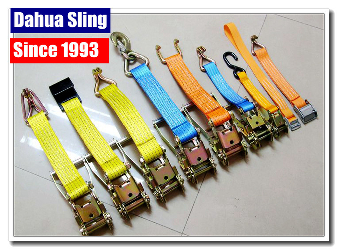 Vinyl S Hook & Soft Loop Ladder Rack Ratchet Straps / Ladder Rack Tie Downs  3300 Lbs 0