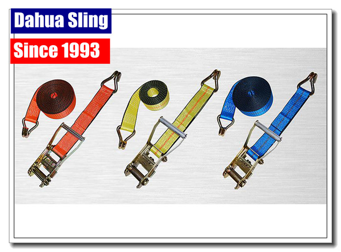 D Ring Polyester Webbing Ratchet Tie Down Straps Load Binder Double J Hook 0