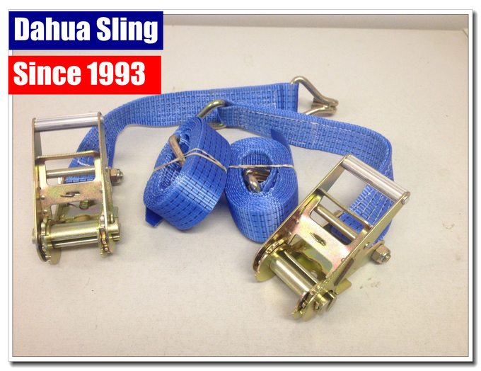 5 Ton Heavy Duty Ratchet Tie Down Straps For Lorry Lashing Wear Resistance 0