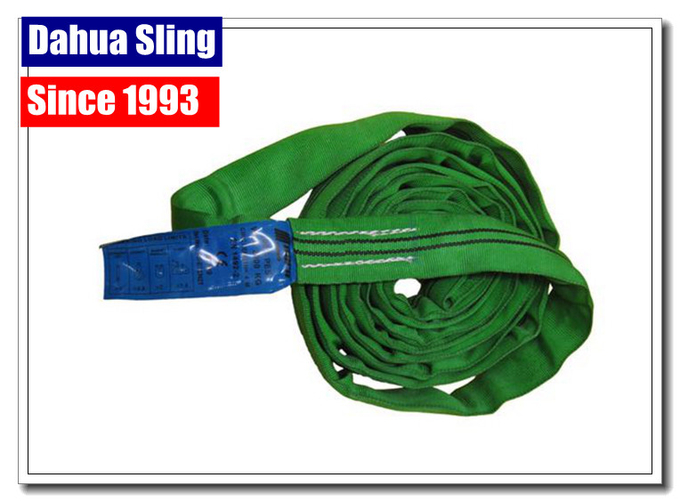 Industrial Endless Round Slings 2 Ton Green For Large Steel Bars Eco Friendly 1