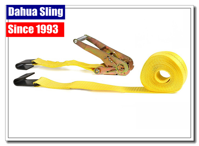 10000 Lbs 2"  Mini Ratchet Tie Down Straps With Zinc Plated Welded Wire Hook 0